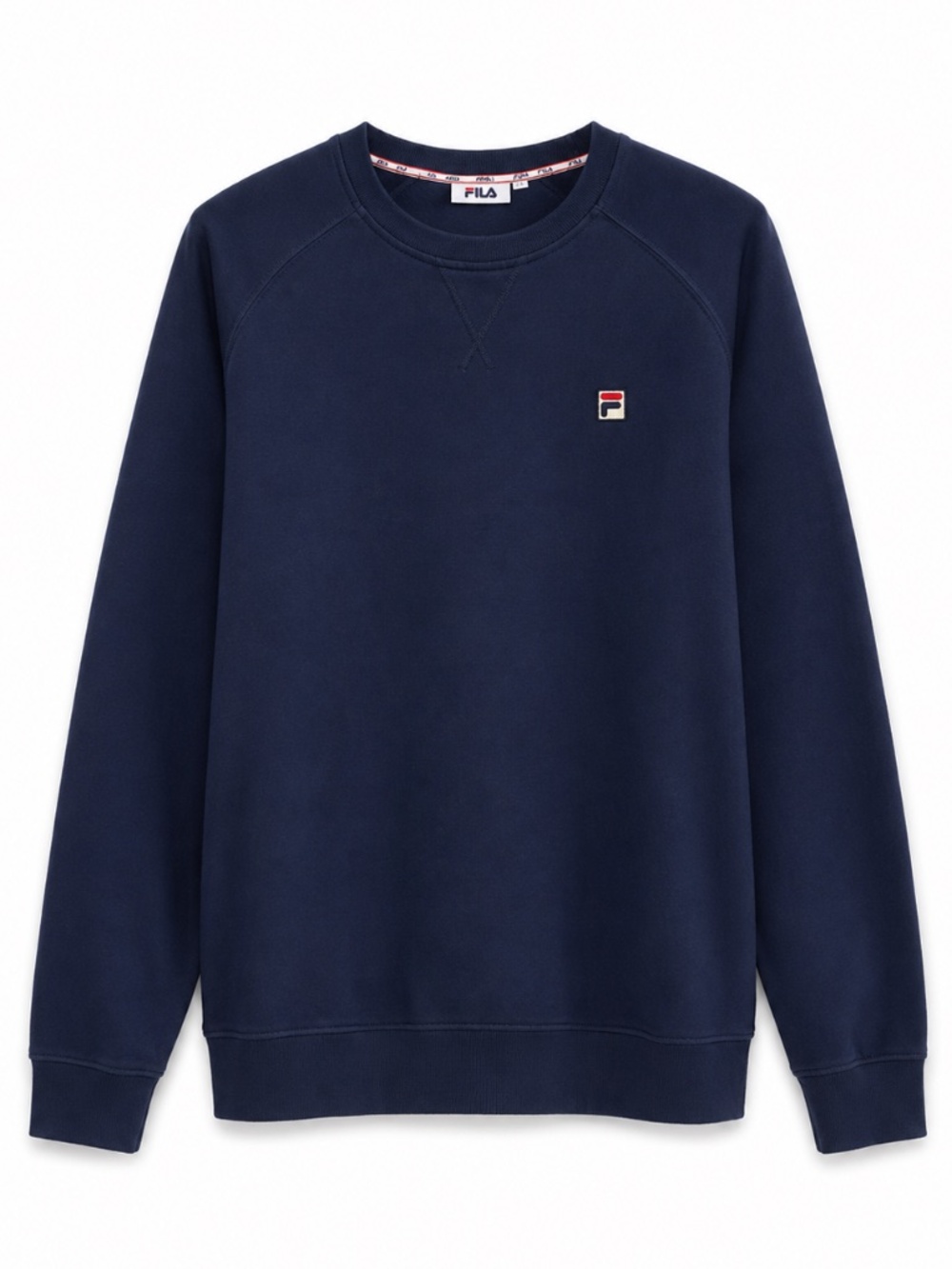 Fila Navy Blue Crewneck Sweatshirt w Embroidered Patch Logo – Size 2XL EUC
